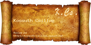 Kossuth Csillag névjegykártya